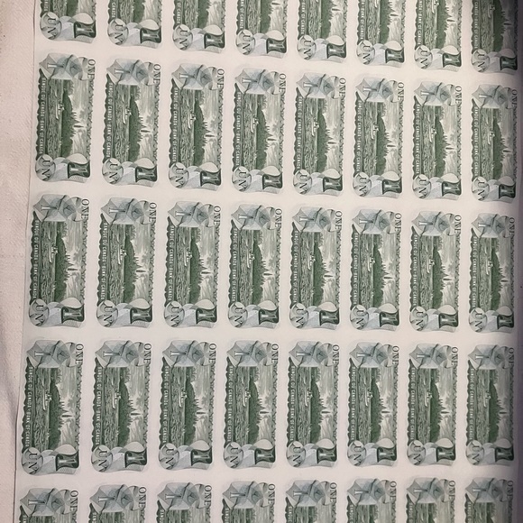 Bank of Canada Uncut sheet of $1 Dollar Banknotes 1973 - Picture 3 of 6